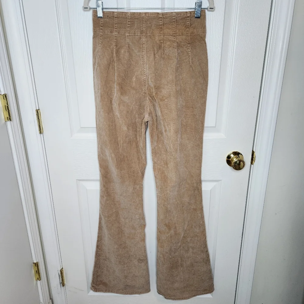 We The Free Flare High Waist Corduroy Pants Size 28 Beige Tan - Picture 3 of 10